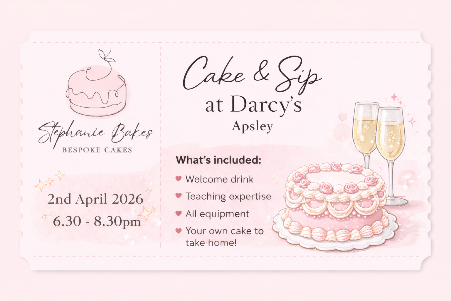 Cake & Sip Event Ticket - 2nd April 2026